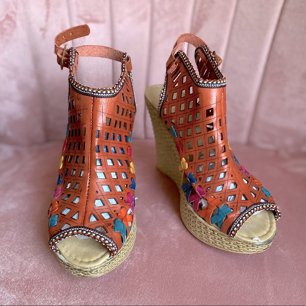 Handmade, Leather, Mexican Sandal Wedges, Huarache